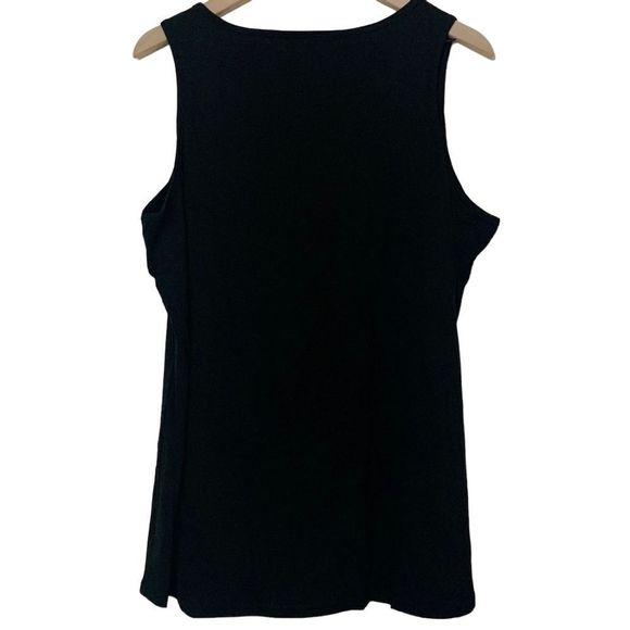Black Animal Print Lip Bite Graphic Print Cotton Blend Tank Top Women’ 2XL - Picture 5 of 7